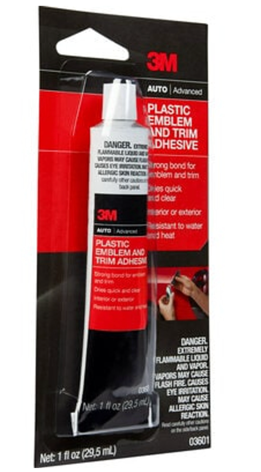 3M Plastic Emblem and Trim Adhesive, 03601 (29.5ml 1floz)