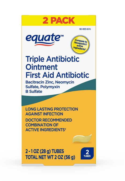 Equate Triple Antibiotic First Aid Ointment, 2 oz (2x1 oz),