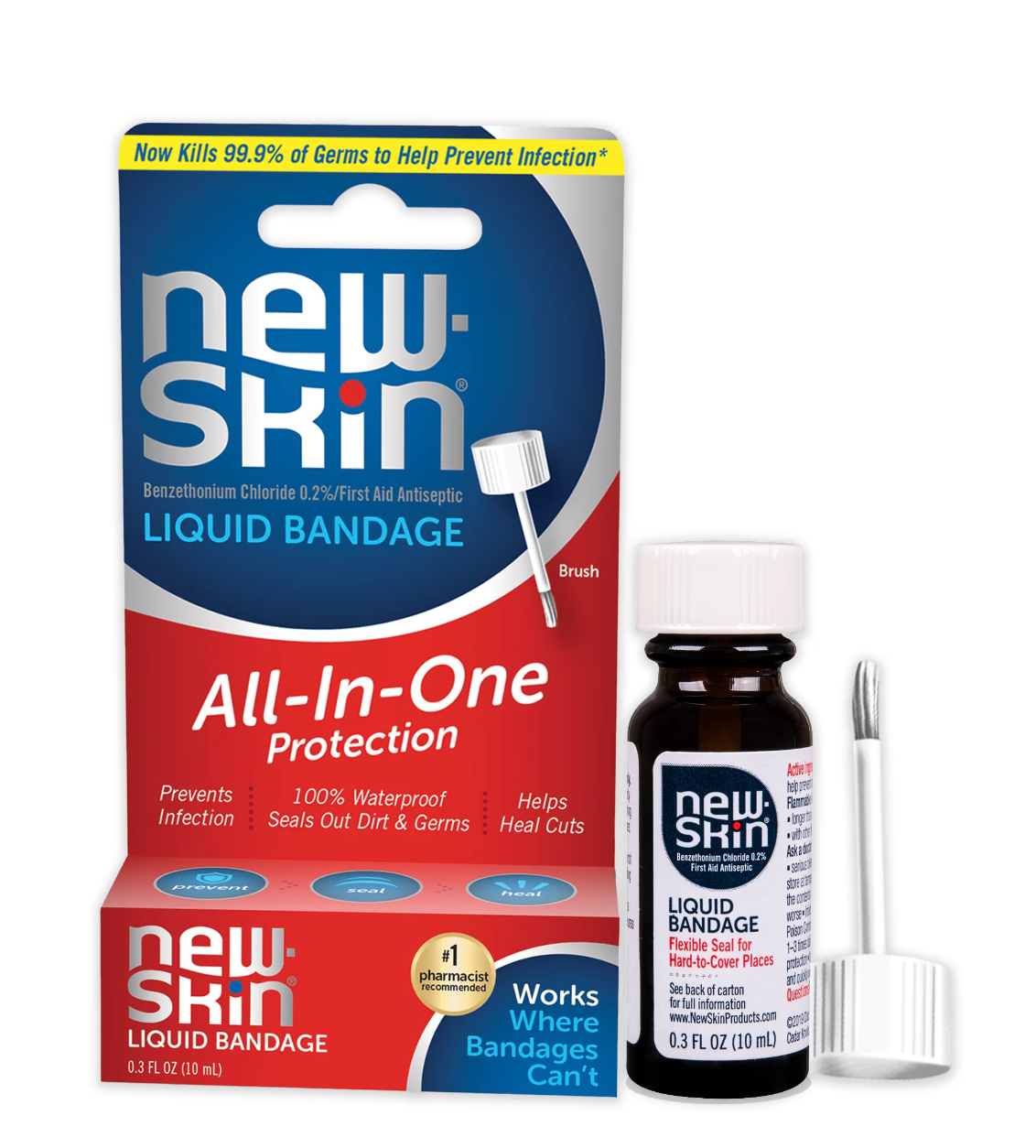 New-Skin Liquid Bandage, Waterproof Bandage for Scrapes and Minor Cuts, 0.3 fl oz