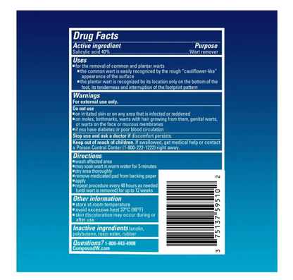 Compound W Maximum Strength One Step Wart Remover Pads, Salicylic Acid, 14 Count