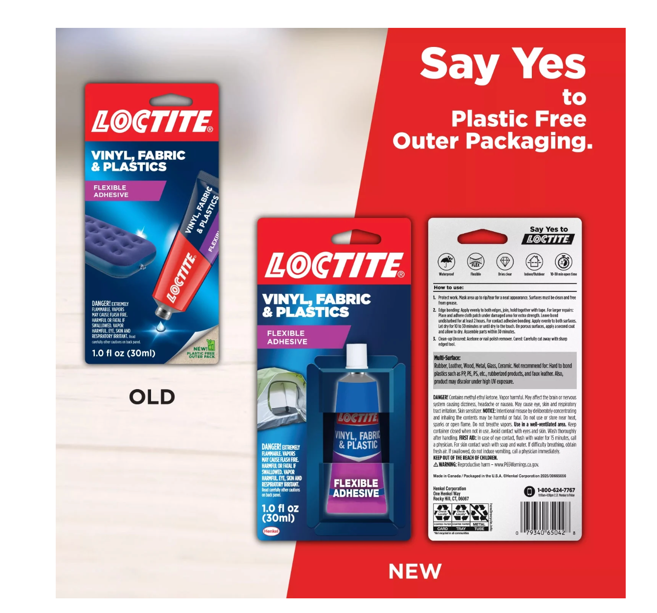 Loctite Vinyl Fabric & Plastic Repair Flexible Adhesive, Clear 1 fl oz Tube