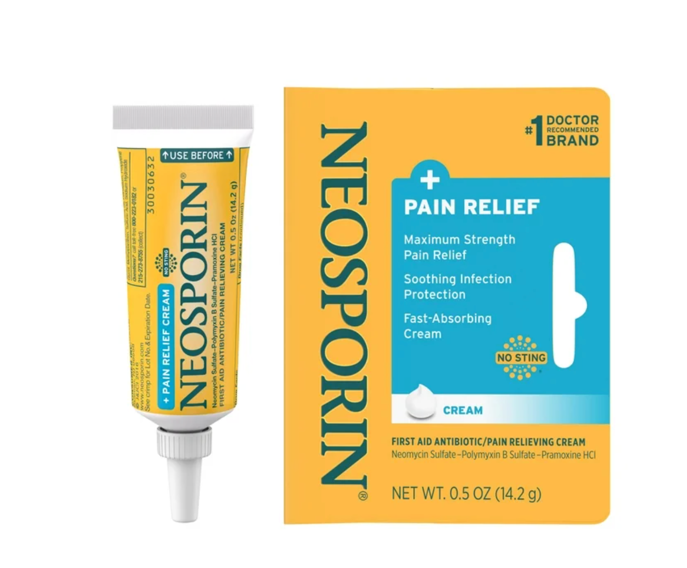 Neosporin + Pain Relief Dual Action First Aid Antibiotic Cream,.5 oz